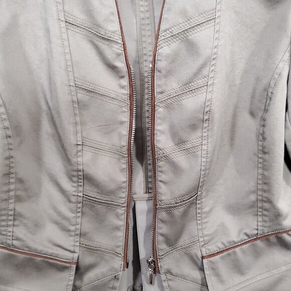 Women's White House Black Market Military Shoulder Front Zip Jacket Size 4 - Picture 4 of 16